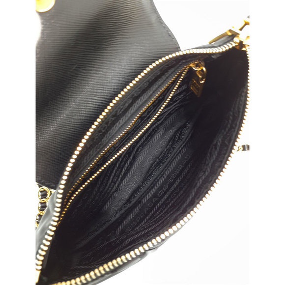 Prada Nylon Chain Mini Shoulder Bag Black - Picture 3 of 9